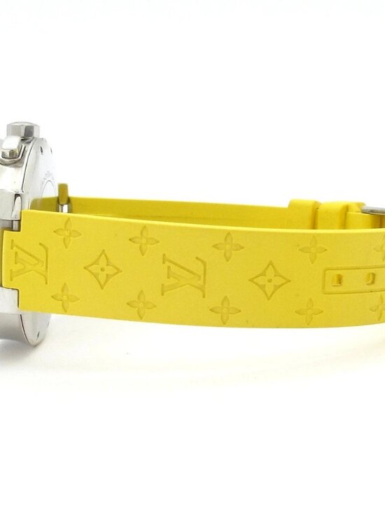 LOUIS VUITTON Tambour Moon Star MM Q8G00 T***** Silver Yellow Wrist Watch main image 12